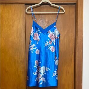 Morgan Taylor | NWOT Blue Pink Floral Chemise Lingerie Sleep Feminine